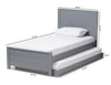 Latagaon Grey Wood Twin Platform Bed with Trundle