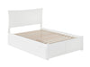 Longhe White Full Flat Panel Footboard and Twin Urban Trundle Platform Bed