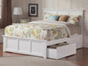 Kolindre White Queen Bed with Matching Foot Board and 2 Urban Drawers