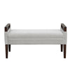 Kanadi Light Grey Upholstered Accent Bench