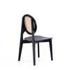 Hirawade 2 Black Nature Cane Round Dining Chairs