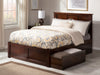 Kolindre Walnut King Bed with Flat Panel Foot Board and 2 Urban Drawers