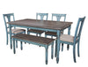 Kalamwadi Teal Blue Beige 6pc Dining Set