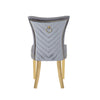 Chimane 2 Gray Gold Leg Dining Chairs