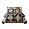 Dhamane Tan Black Full Queen Oversized Print Plush Quilt Set