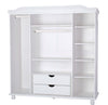 Panutre White 4 Door Wardrobe with 2 Drawer and 4 Small and 1 Large Shelf