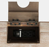 Lolane Grey Chevron 3 Drawer USB Charging Desk