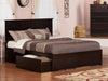 Kolindre Espresso Queen Bed with Flat Panel Foot Board and 2 Urban Drawers