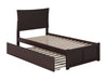 Longhe Espresso Flat Panel Footboard and Urban Trundle Twin Bed