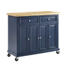 Basarge Natural Navy Kitchen Cart