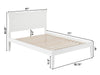 Longhe White Full Platform Bed with Charging Station