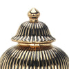 Ingali Black Gold Gilded 16.5 Inch Ginger Jar with Removable Lid