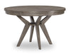 Manavle Ash Brown Round To Oval Pedestal Table