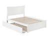 Longhe White Full Flat Panel Footboard and Twin Urban Trundle Platform Bed