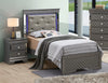 Kumari Metalic Black 2pc Bedroom Set with Twin Bed