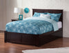 Kolindre Espresso King Platform Bed with Footboard and Twin XL Trundle