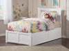 Longhe White Flat Panel Footboard and Two Urban Drawers Twin Bed