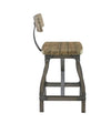 Ainapur Oak Silver Counter Stool with Back