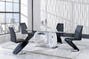 Navali Silver White Black 5pc Dining Room Set