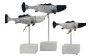 Malapude Blue White Antique Fish Statue