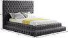 Ibrahimpur Grey Velvet Queen Bed