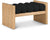 Aurnal Black Boucle Fabric Wood Bench