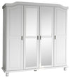 Panutre White 4 Door Wardrobe with Mirrored Door