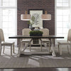 Pandewadi Rustic White Gray Trestle 5pc Dining Room Set