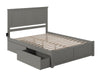 Kolindre Grey Queen Bed with Flat Panel Foot Board and 2 Urban Drawers