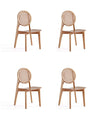 Hirawade 4 Nature Cane Round Dining Chairs