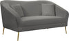 Kurtanwadi Grey Velvet 2pc Living Room Set