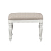 Asalaj Antique White Weathered Bark Accent Bench