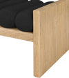 Aurnal Black Fabric Wood Bench