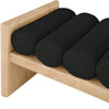 Aurnal Black Fabric Wood Bench