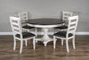 Pandivare Off White Dark Brown 5pc Round Dining Room Set