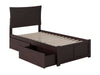 Longhe Espresso Flat Panel Footboard and Two Urban Drawers Twin XL Bed