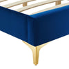 Koor Navy Velvet Queen Bed Frame