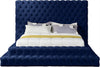 Ibrahimpur Navy Velvet Queen Bed
