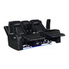 Bukkihal Black Power Footrest Headrest Console Loveseat