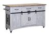 Kudutri Light Gray Brown Kitchen Island