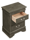 Ghungur Gray Full Sleigh 2pc Bedroom Set with Three Drawer Nightstand