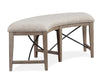 Kherivade Grey Upholstered Curved Bench