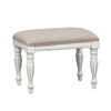 Asalaj Antique White Weathered Bark Accent Bench