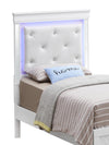 Kumari White Pearl 2pc Bedroom Set With Twin Bed