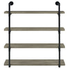 Kavane Grey Driftwood Black 40 Inch Wall Shelf