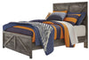 Kurkunde Gray Wood 2pc Bedroom Set With Full Panel Bed