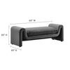 Jarali Gray Velvet Bench