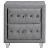 Dhabdhabewadi Grey Velvet 2pc Bedroom Set with King Bed