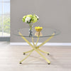 Karnoor Brass Clear Round Dining Table