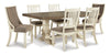 Kasaba Antique White Upholstered 7pc Dining Room Set